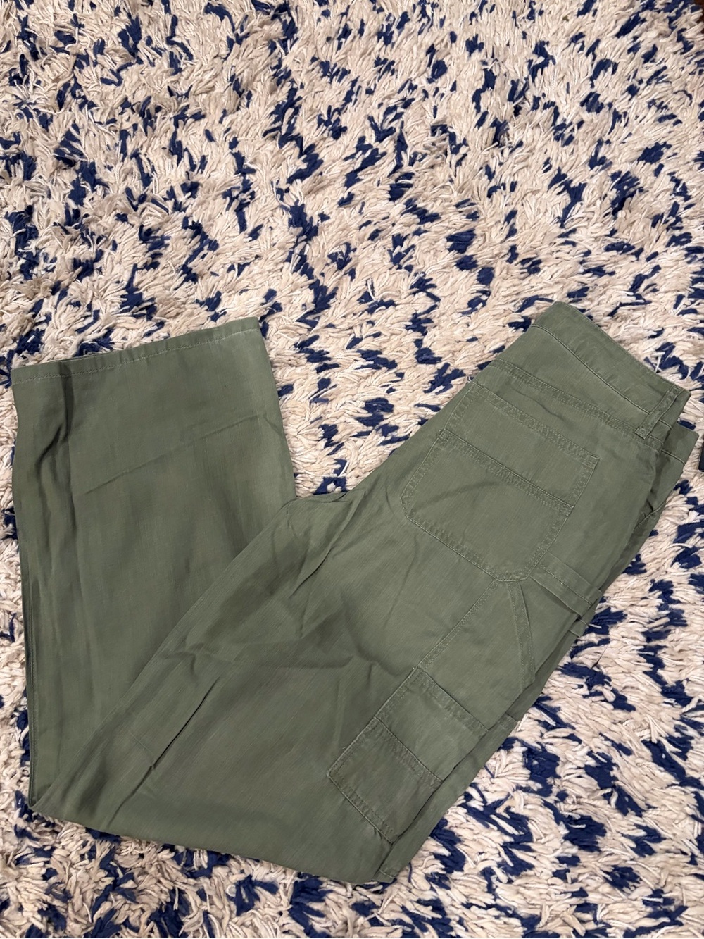 NWT ✨ Kut From The Kloth - SIENNA HIGH RISE WIDE LEG Utility PANT Olive Green -4 - Picture 5 of 10
